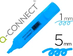 Surligneur q-connect tracé 2/5 mm pointe biseautée couleurs éclatantes bleu