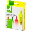 Surligneur q-connect tracé 2/5 mm pointe biseautée couleurs éclatantes pochette 4 unités assorties