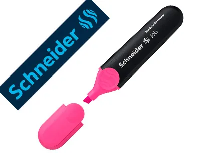 Surligneur schneider job pointe biseautee rechargeable avec maxx 660 refill station resiste evaporation rose