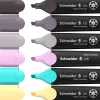 Surligneur schneider job pointe biseautee trait 1/5mm coloris assortis pochette 6 unites