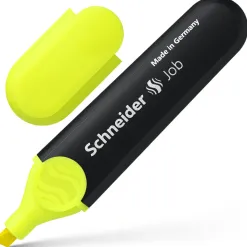 Surligneur schneider job pointe biseautee rechargeable avec maxx 660 refill station resiste evaporation jaune