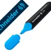 Surligneur schneider job pointe biseautee rechargeable avec maxx 660 refill station resiste evaporation bleu