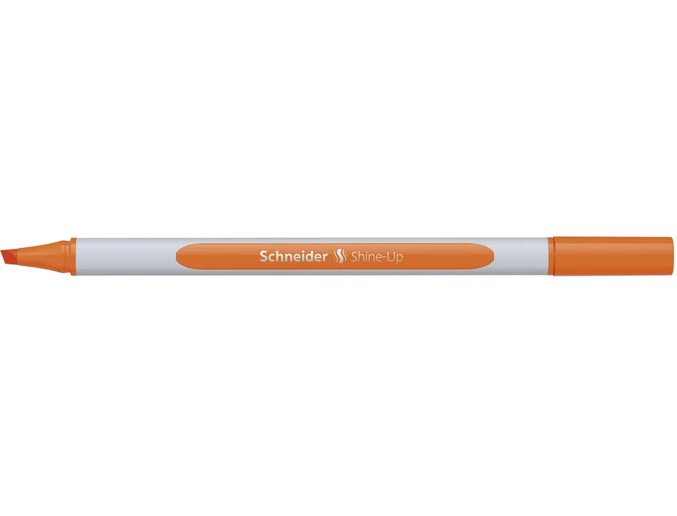 Surligneur schneider shine-up pointe biseautee trait 1/4mm corps triangulaire coloris orange