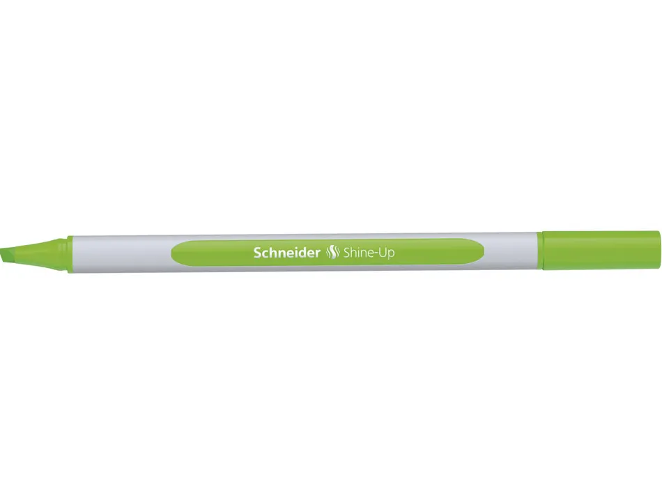 Surligneur schneider shine-up pointe biseautee trait 1/4mm corps triangulaire coloris vert