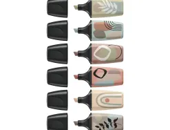 Surligneur stabilo boss mini naturevibes encre base eau pointe biseautee trace 2/5mm coloris assortis etui 6