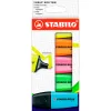 Surligneur stabilo boss mini encre base eau pointe biseautee largeur trace 2/5mm pochette de 5 unites