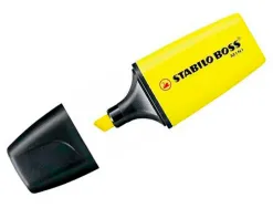 Surligneur stabilo boss mini encre base eau pointe biseautee largeur trace 2/5mm pochette de 5 unites