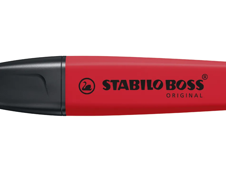 Surligneur stabilo boss original encre base eau pointe biseautee largeur trace 2/5mm coloris vrai