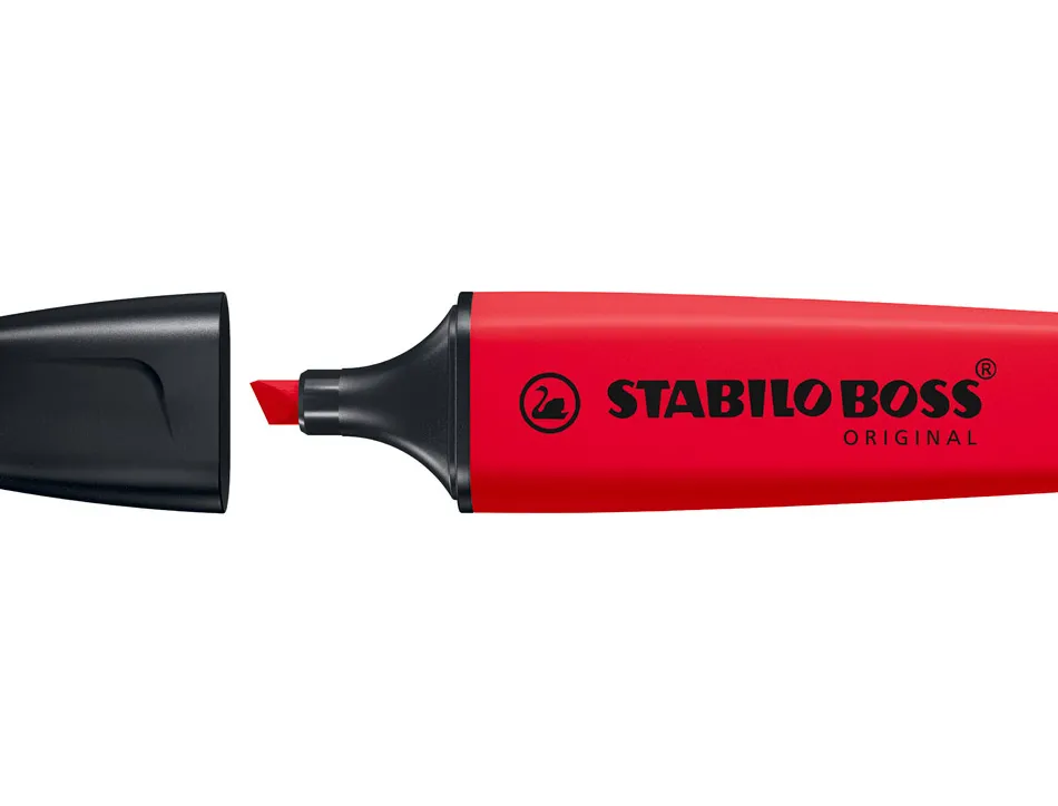 Surligneur stabilo boss original encre base eau pointe biseautee largeur trace 2/5mm coloris vrai