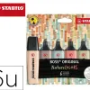 Surligneur stabilo boss original trace 2/5mm pointe biseautee encre base eau coloris nature assortis pochette 6 unites