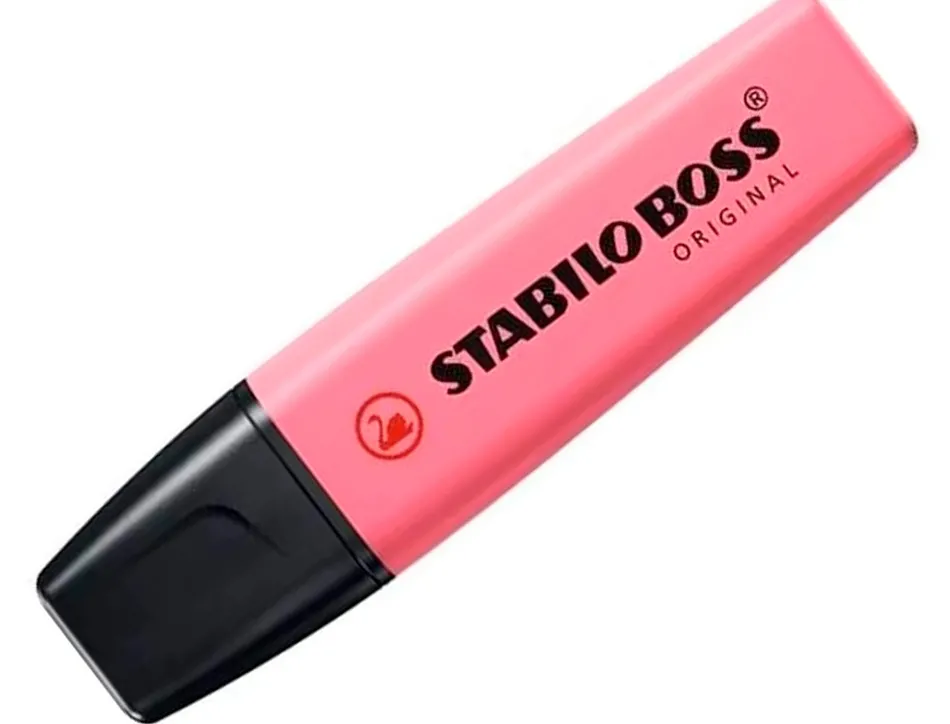 Surligneur stabilo boss original pastel encre base eau pointe biseautee largeur trace 2/5mm coloris mauve