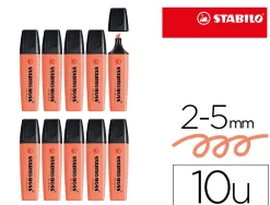 Surligneur stabilo boss original pastel encre base eau pointe biseautee largeur trace 2/5mm coloris douceur