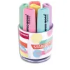 Surligneur stabilo boss original pastel encre base eau pointe biseautee trace 2/5mm coloris assortis pot 6