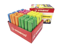 Surligneur stabilo boss original encre base eau pointe biseautee trace 2/5mm coloris assortis probox 32