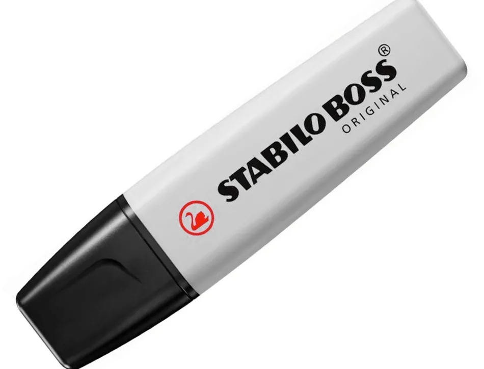 Surligneur stabilo boss original pastel encre base eau pointe biseautee largeur trace 2/5mm coloris poudre de