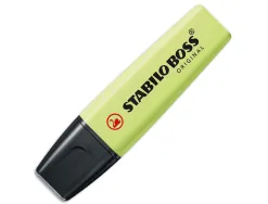Surligneur stabilo boss original pastel encre base eau pointe biseautee largeur trace 2/5mm coloris zeste de