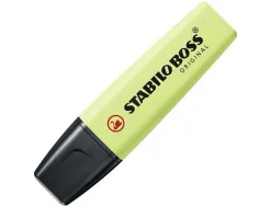 Surligneur stabilo boss original pastel encre base eau pointe biseautee largeur trace 2/5mm coloris zeste de