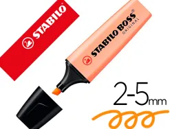 Surligneur stabilo boss original pastel encre base eau pointe biseautee largeur trace 2/5mm coloris sorbet