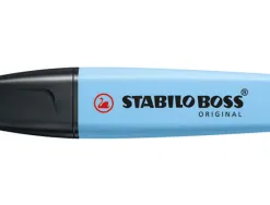 Surligneur stabilo boss original pastel encre base eau pointe biseautee largeur trace 2/5mm coloris fraicheur