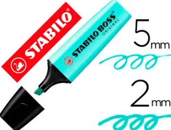 Surligneur stabilo boss pastel tracé 2/5mm pointe biseautée encre base eau résistante lumière touche turquoise