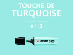 Surligneur stabilo boss pastel tracé 2/5mm pointe biseautée encre base eau résistante lumière touche turquoise