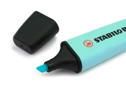 Surligneur stabilo boss pastel tracé 2/5mm pointe biseautée encre base eau résistante lumière touche turquoise