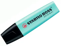 Surligneur stabilo boss pastel tracé 2/5mm pointe biseautée encre base eau résistante lumière touche turquoise