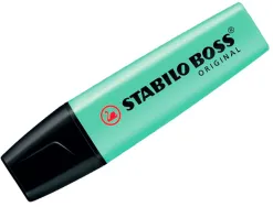 Surligneur stabilo boss pastel tracé 2/5mm pointe biseautée encre universelle base eau résistante lumière menthe à l'eau