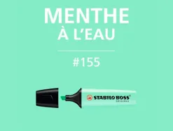 Surligneur stabilo boss pastel tracé 2/5mm pointe biseautée encre universelle base eau résistante lumière menthe à l'eau