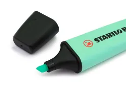 Surligneur stabilo boss pastel tracé 2/5mm pointe biseautée encre universelle base eau résistante lumière menthe à l'eau