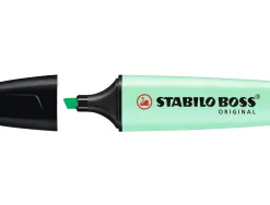 Surligneur stabilo boss pastel tracé 2/5mm pointe biseautée encre universelle base eau résistante lumière menthe à l'eau