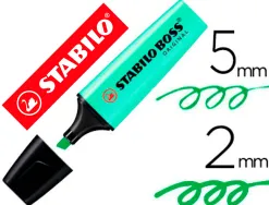 Surligneur stabilo boss pastel tracé 2/5mm pointe biseautée encre universelle base eau résistante lumière menthe à l'eau