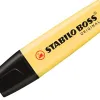 Surligneur stabilo boss pastel tracé 2/5mm pointe biseautée encre universelle base eau résistante lumière crème jaune