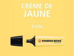 Surligneur stabilo boss pastel tracé 2/5mm pointe biseautée encre universelle base eau résistante lumière crème jaune