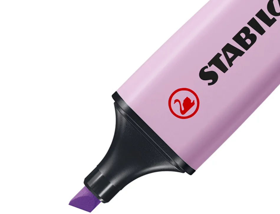 Surligneur stabilo boss pastel tracé 2/5mm pointe biseautée encre universelle base eau résistante lumière pochette 6u