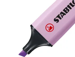 Surligneur stabilo boss pastel tracé 2/5mm pointe biseautée encre universelle base eau résistante lumière pochette 4u