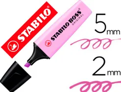 Surligneur stabilo boss pastel tracé 2/5mm pointe biseautée encre universelle base eau résistante lumière brume lilas