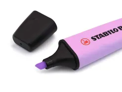 Surligneur stabilo boss pastel tracé 2/5mm pointe biseautée encre universelle base eau résistante lumière brume lilas