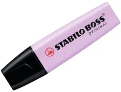 Surligneur stabilo boss pastel tracé 2/5mm pointe biseautée encre universelle base eau résistante lumière brume lilas