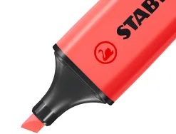 Surligneur stabilo boss tracé 2/5mm pointe biseautée encre universelle base eau résistante lumière coloris rouge