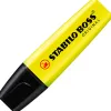 Surligneur stabilo boss tracé 2/5mm pointe biseautée encre universelle base eau résistante lumière pochette 6 unités