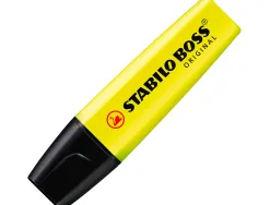 Surligneur stabilo boss tracé 2/5mm pointe biseautée encre universelle base eau résistante lumière pochette 6 unités