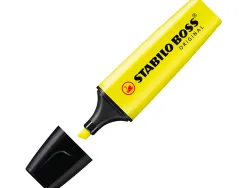 Surligneur stabilo boss tracé 2/5mm pointe biseautée encre universelle base eau résistante lumière pochette 6 unités