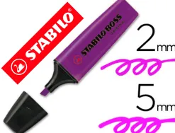 Surligneur stabilo boss tracé 2/5mm pointe biseautée encre universelle base eau résistante lumière coloris lavande