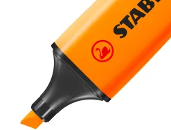 Surligneur stabilo boss tracé 2/5mm pointe biseautée encre universelle base eau résistante lumière coloris orange