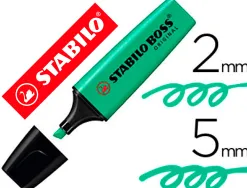 Surligneur stabilo boss tracé 2/5mm pointe biseautée encre universelle base eau résistante lumière coloris turquoise