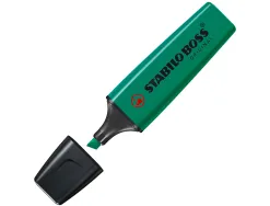 Surligneur stabilo boss tracé 2/5mm pointe biseautée encre universelle base eau résistante lumière coloris turquoise