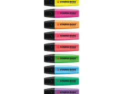 Surligneur stabilo boss tracé 2/5mm pointe biseautée encre universelle base eau résistante lumière coloris lilas