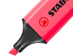 Surligneur stabilo boss tracé 2/5mm pointe biseautée encre universelle base eau résistante lumière coloris rose