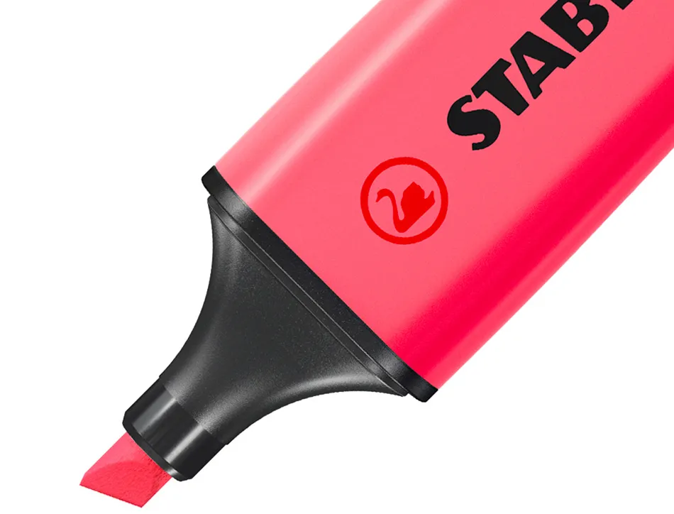 Surligneur stabilo boss tracé 2/5mm pointe biseautée encre universelle base eau résistante lumière coloris rose